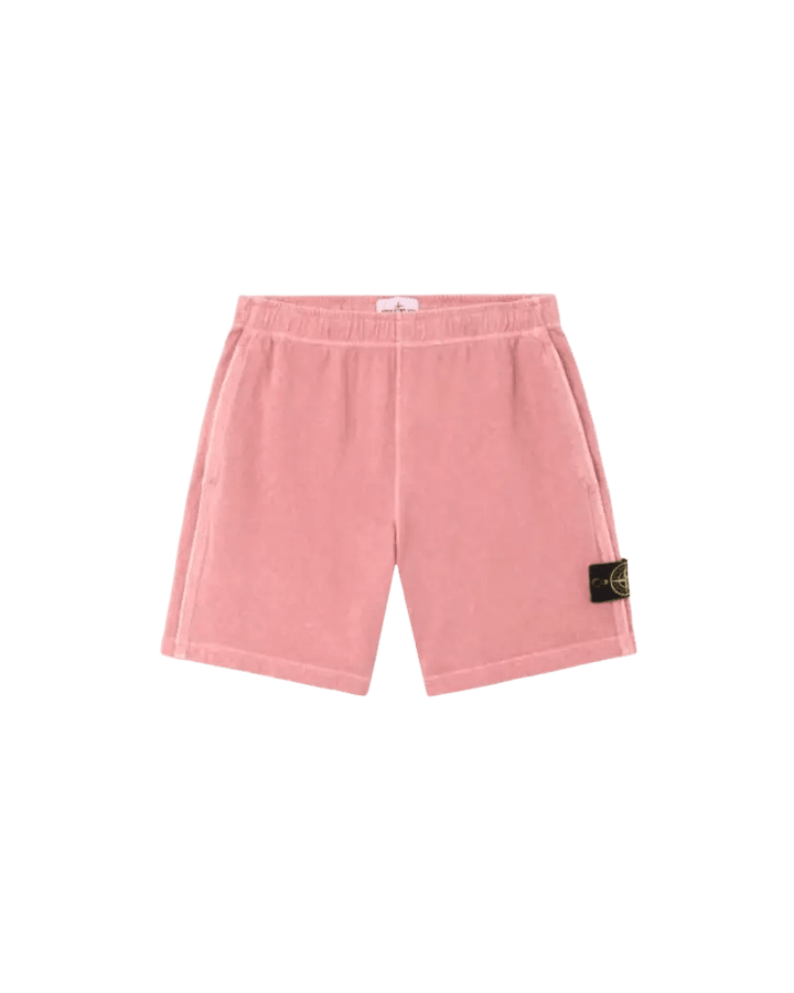 STONE ISLAND - Short de Jogging Ample en Molleton Malfilé Rose Laurier - Lothaire