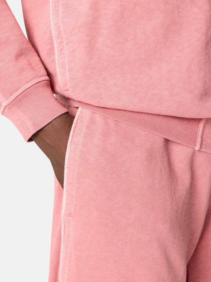 STONE ISLAND - Short de Jogging Ample en Molleton Malfilé Rose Laurier - Lothaire