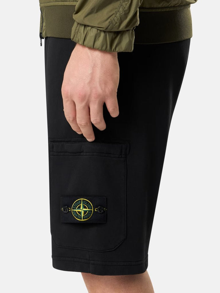 STONE ISLAND - Short de jogging coupe classique avec poche cargo Noir - Lothaire