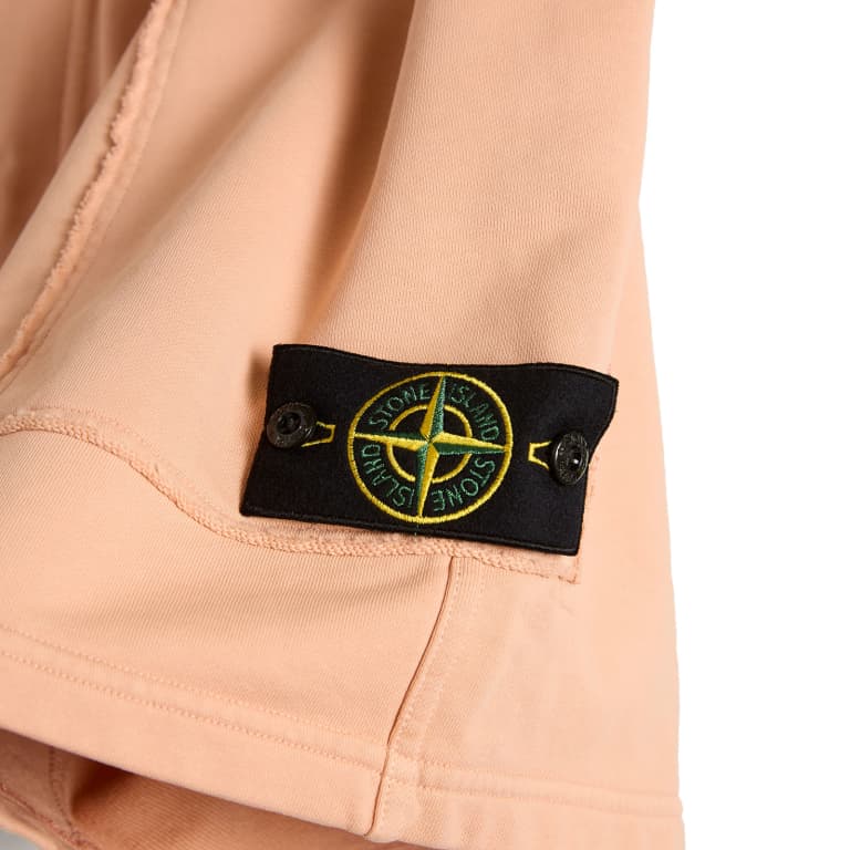 STONE ISLAND - short en molleton de coton à logo Rose plâtre - Lothaire