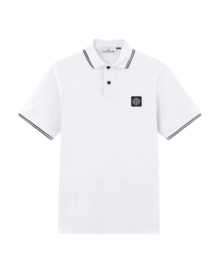 STONE ISLAND - Slim - fit short - sleeve Polo with Compass Patch Blanc - Lothaire