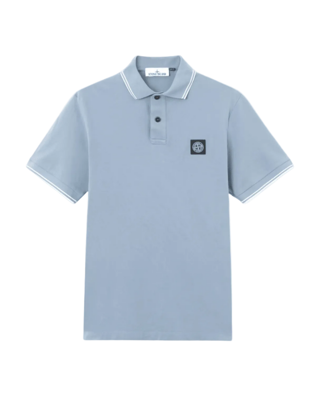 STONE ISLAND - Slim - fit short - sleeve Polo with Compass Patch Bleu clair - Lothaire