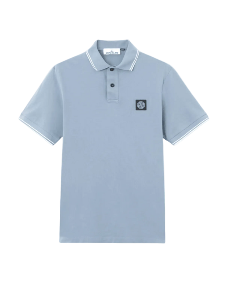 STONE ISLAND - Slim - fit short - sleeve Polo with Compass Patch Bleu clair - Lothaire