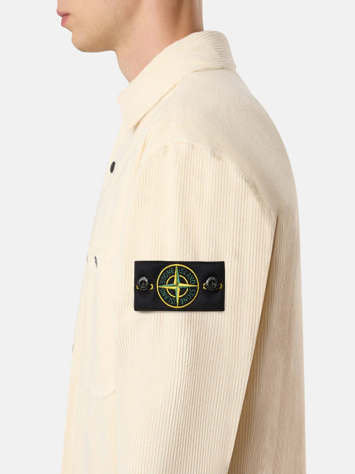 STONE ISLAND - Surchemise 1200012 Organic Cotton Corduroy 800 Ivoire - Lothaire