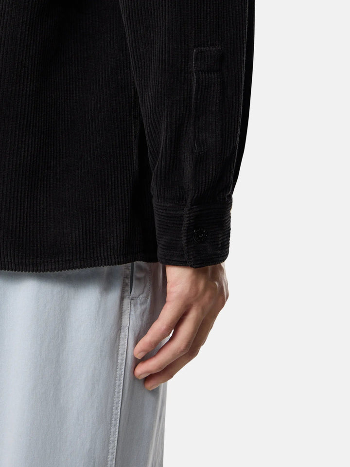 STONE ISLAND - Surchemise 1200012 ORGANIC COTTON CORDUROY 800 Noir - Lothaire