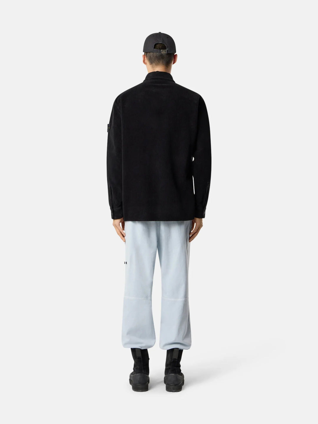 STONE ISLAND - Surchemise 1200012 ORGANIC COTTON CORDUROY 800 Noir - Lothaire