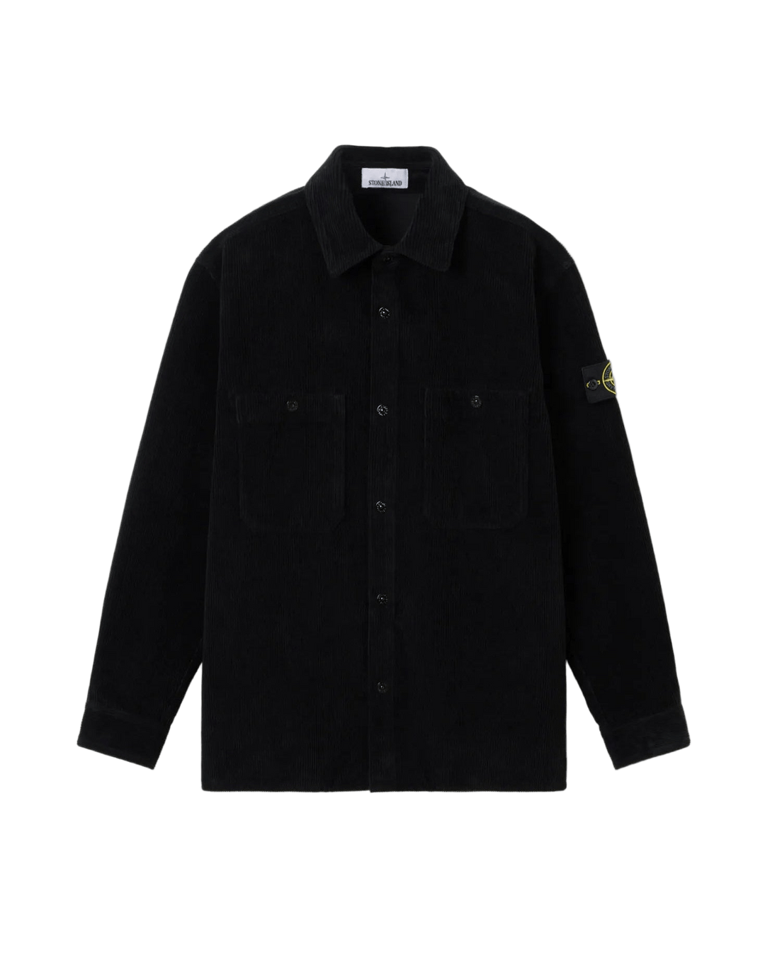STONE ISLAND - Surchemise 1200012 ORGANIC COTTON CORDUROY 800 Noir - Lothaire