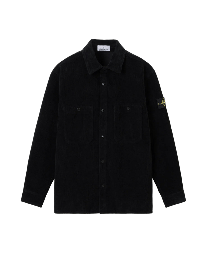 STONE ISLAND - Surchemise 1200012 ORGANIC COTTON CORDUROY 800 Noir - Lothaire