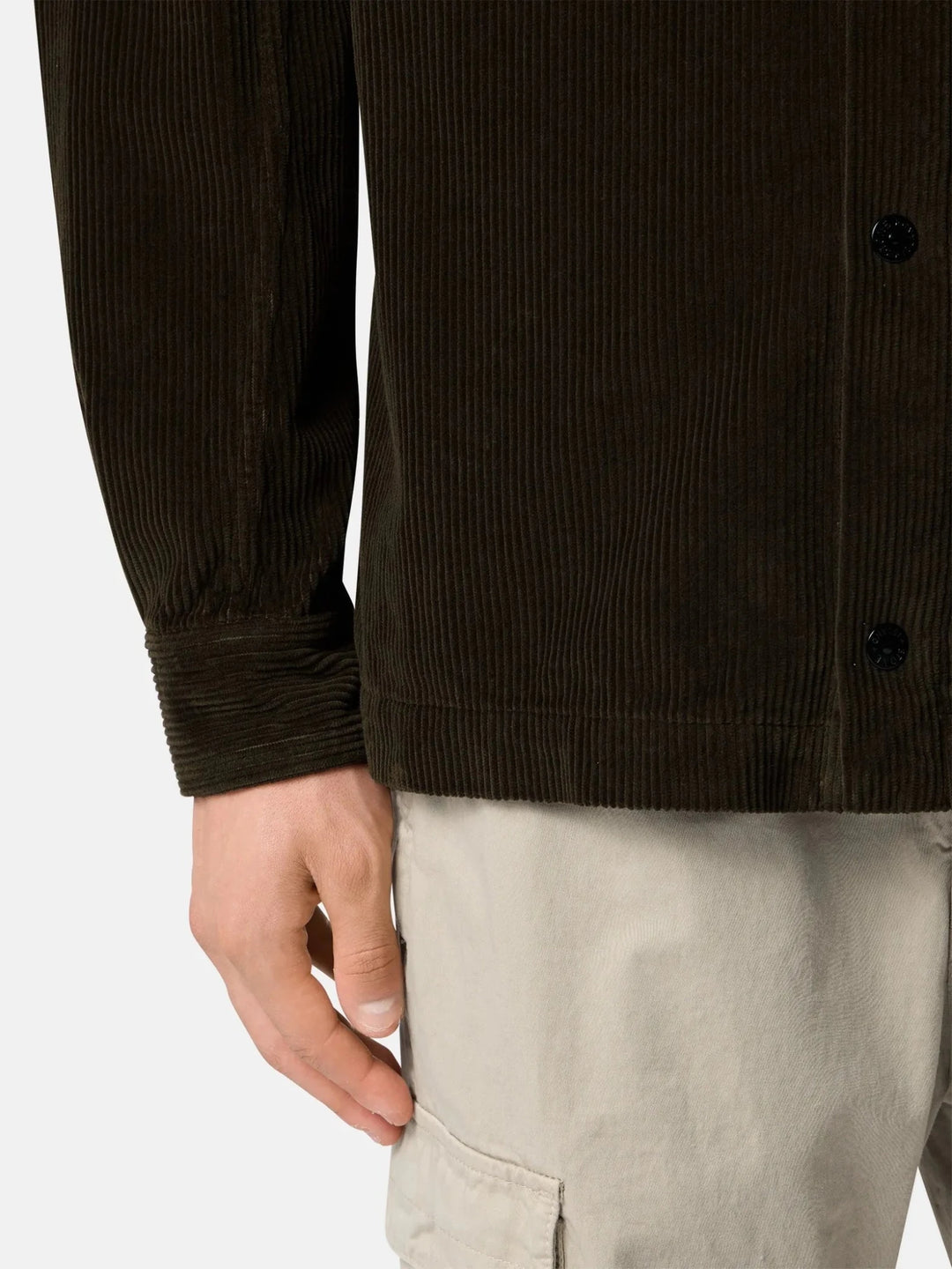 STONE ISLAND - Surchemise 1200016 ORGANIC COTTON CORDUROY 800 Gris charbon - Lothaire