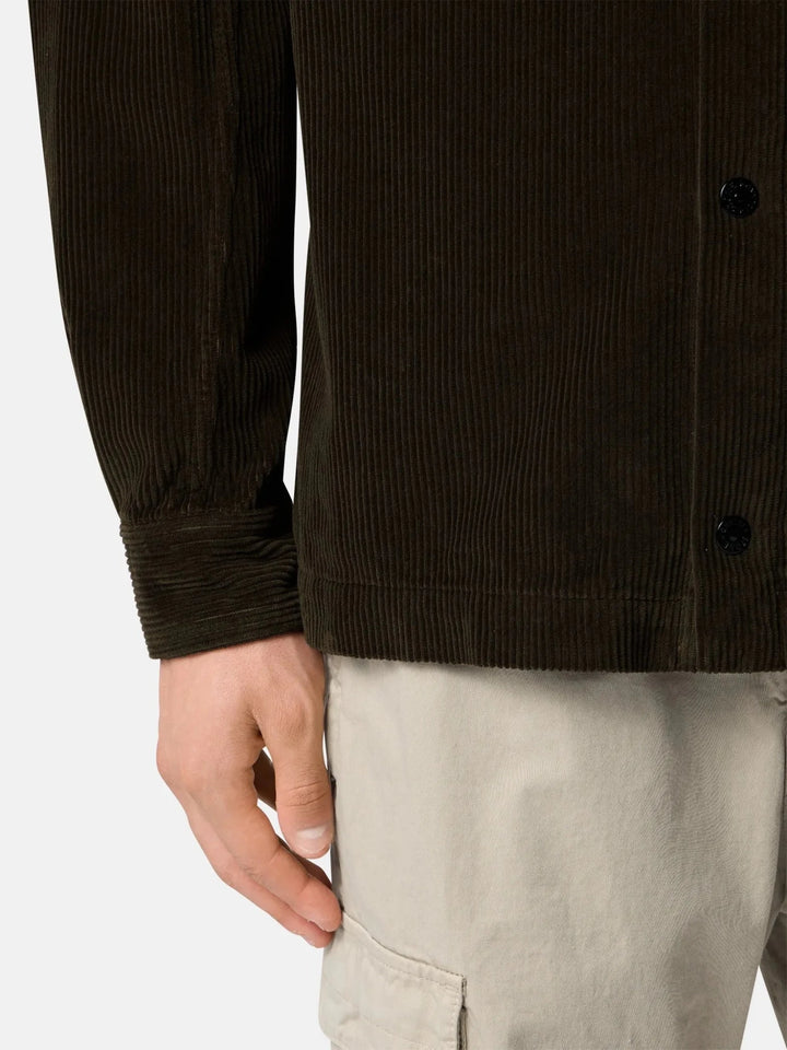 STONE ISLAND - Surchemise 1200016 ORGANIC COTTON CORDUROY 800 Gris charbon - Lothaire