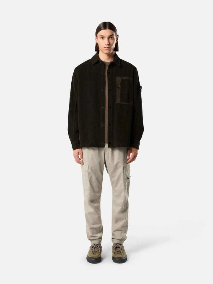 STONE ISLAND - Surchemise 1200016 ORGANIC COTTON CORDUROY 800 Gris charbon - Lothaire