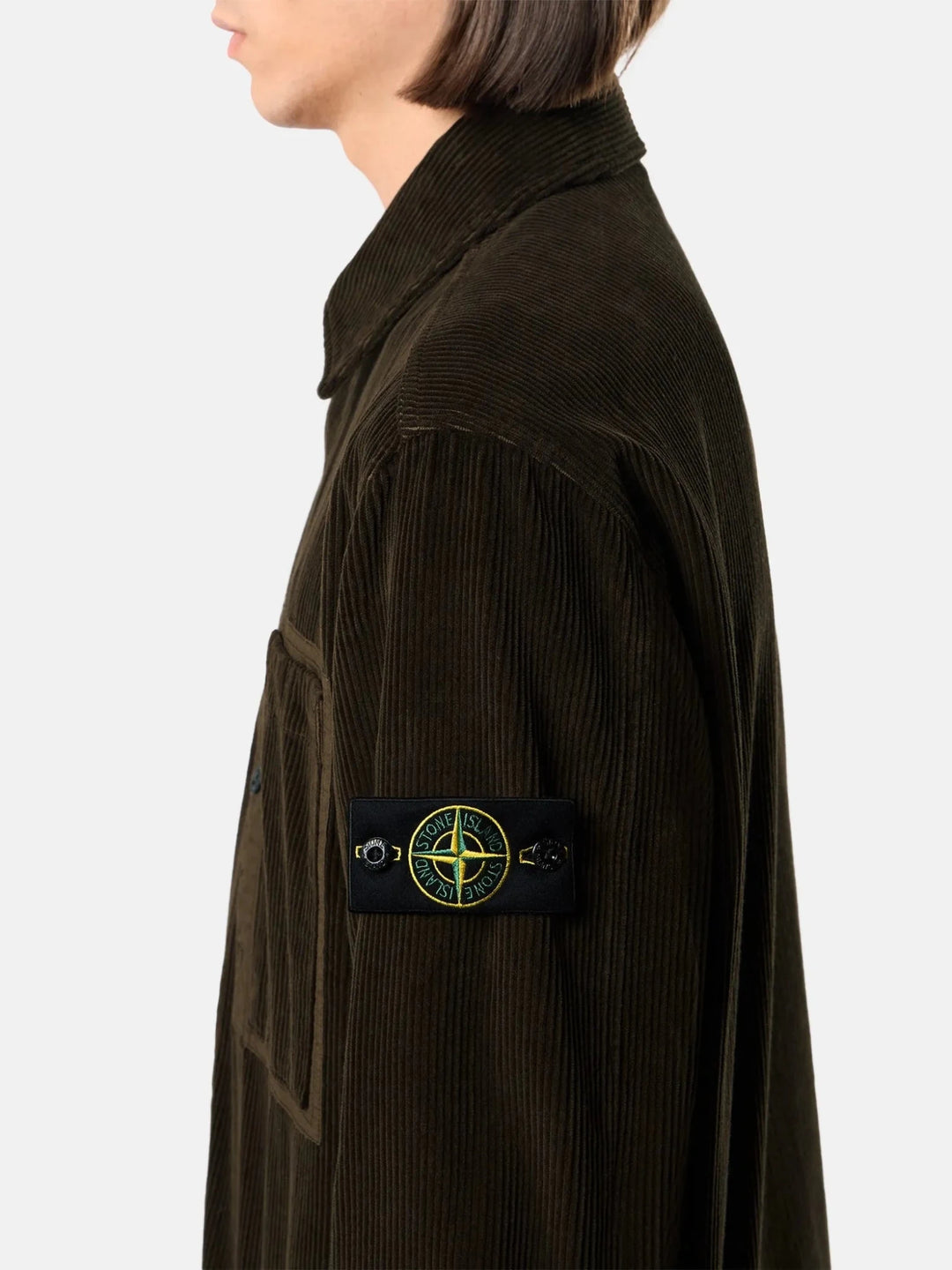 STONE ISLAND - Surchemise 1200016 ORGANIC COTTON CORDUROY 800 Gris charbon - Lothaire