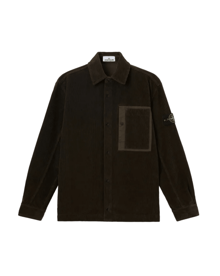 STONE ISLAND - Surchemise 1200016 ORGANIC COTTON CORDUROY 800 Gris charbon - Lothaire