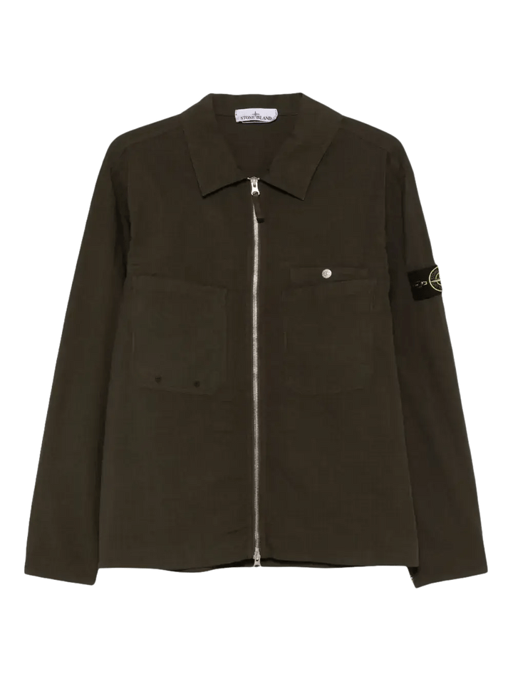 STONE ISLAND - surchemise à patch Compass vert forêt - Lothaire