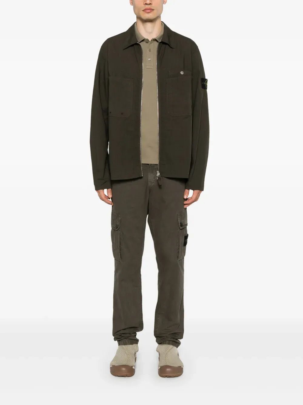 STONE ISLAND - surchemise à patch Compass vert forêt - Lothaire