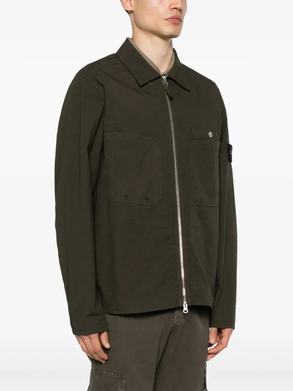 STONE ISLAND - surchemise à patch Compass vert forêt - Lothaire