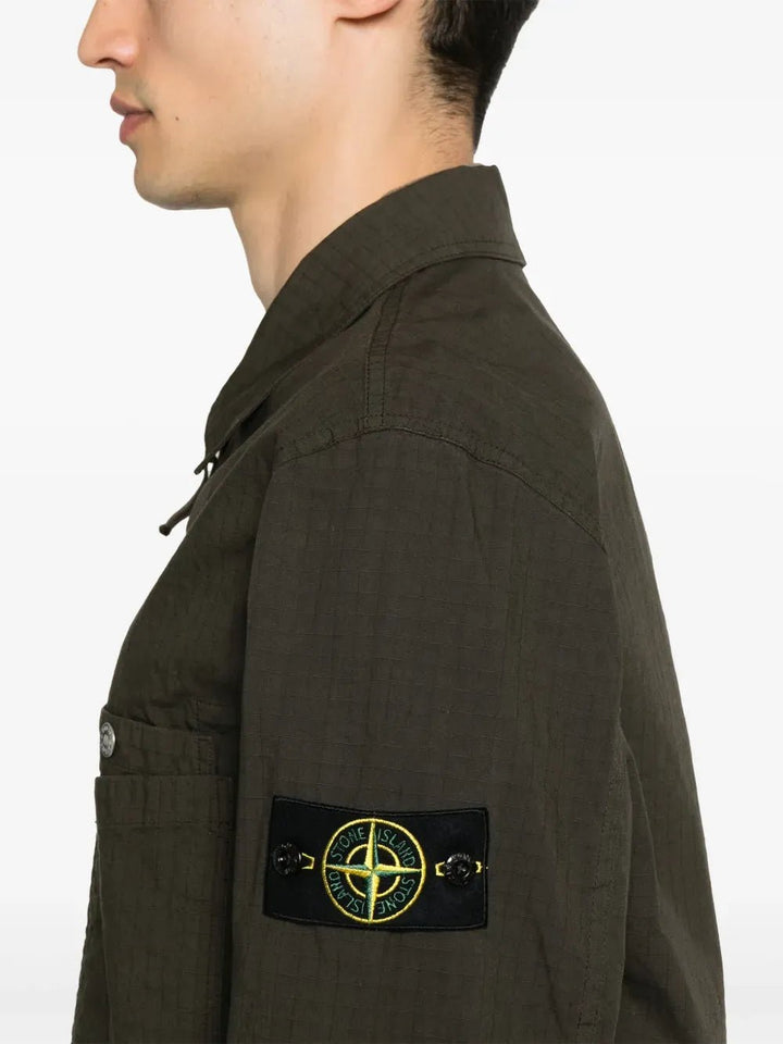 STONE ISLAND - surchemise à patch Compass vert forêt - Lothaire