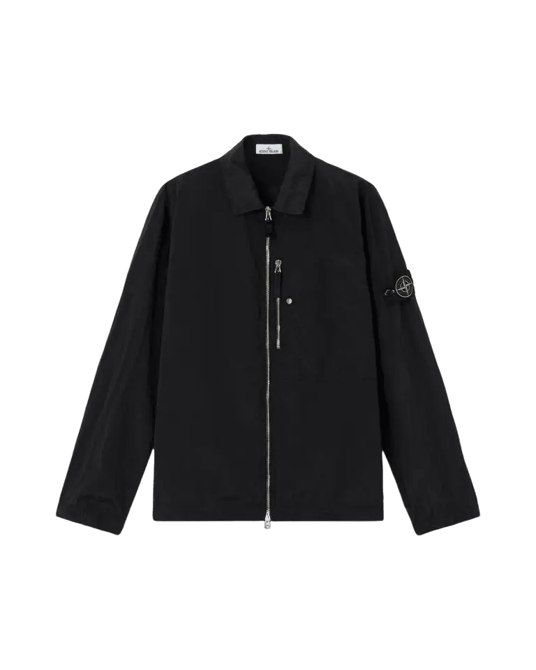 STONE ISLAND - Surchemise coupe classique avec poche zippée Noir - Lothaire