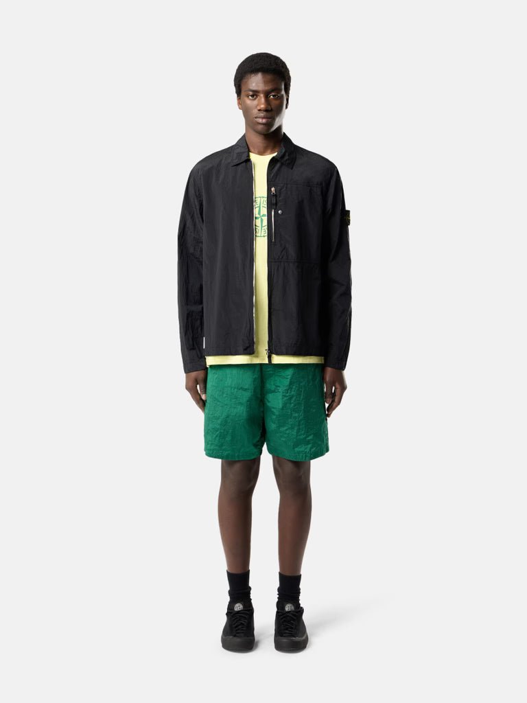 STONE ISLAND - Surchemise coupe classique avec poche zippée Noir - Lothaire