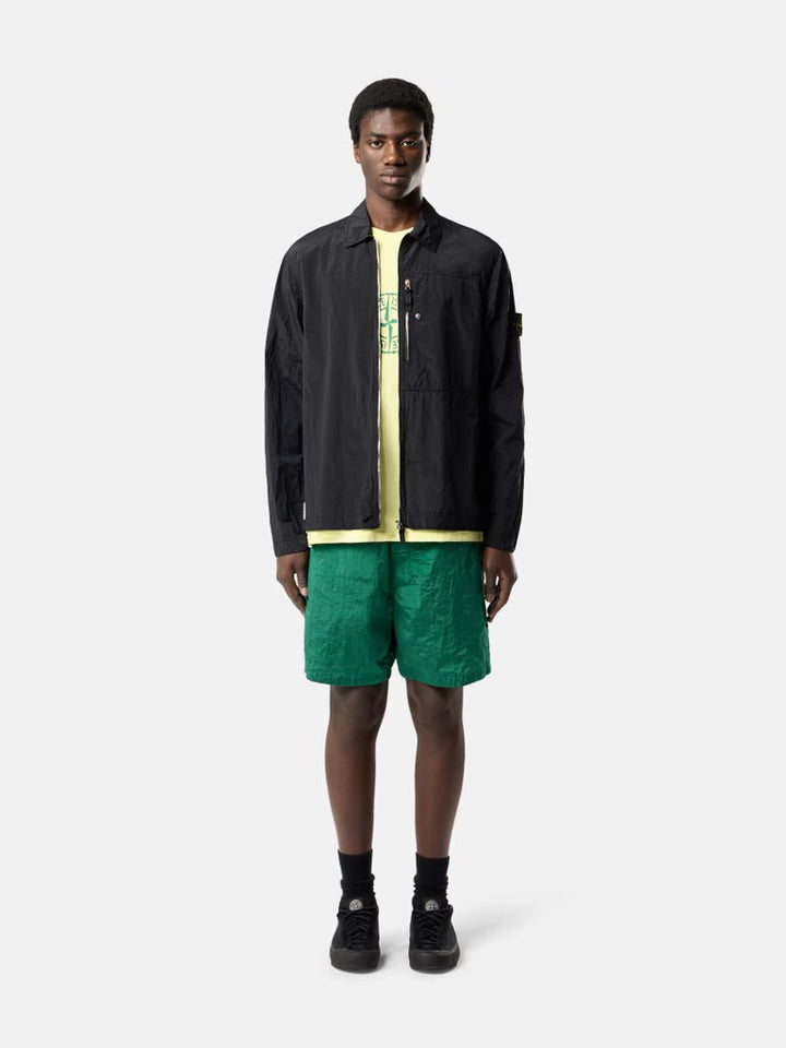 STONE ISLAND - Surchemise coupe classique avec poche zippée Noir - Lothaire