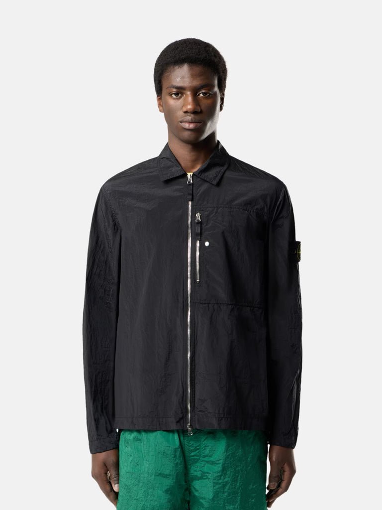 STONE ISLAND - Surchemise coupe classique avec poche zippée Noir - Lothaire