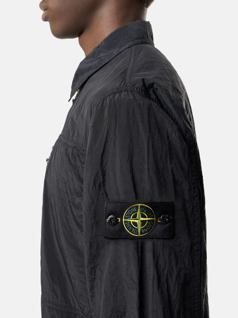 STONE ISLAND - Surchemise coupe classique avec poche zippée Noir - Lothaire