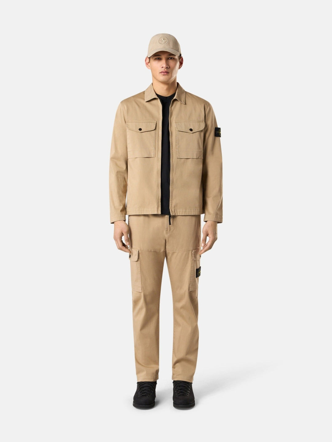 STONE ISLAND - Surchemise en satin de coton Beige - Lothaire