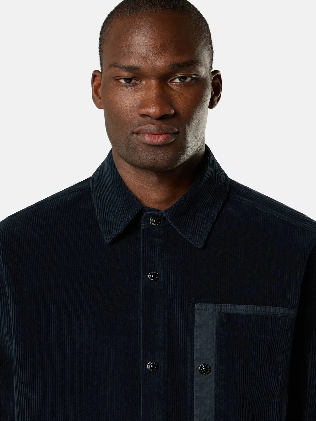 STONE ISLAND - Surchemise ORGANIC COTTON CORDUROY 800 Bleu Marine - Lothaire