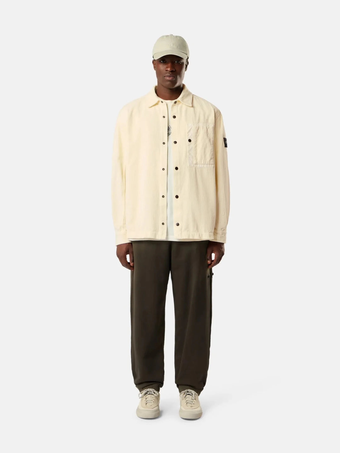 STONE ISLAND - Surchemise ORGANIC COTTON CORDUROY 800 Ivoire - Lothaire