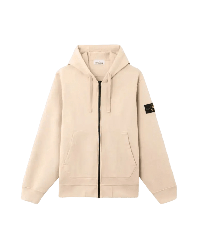 STONE ISLAND - Sweat à Capuche Zippé Beige Sable - Lothaire