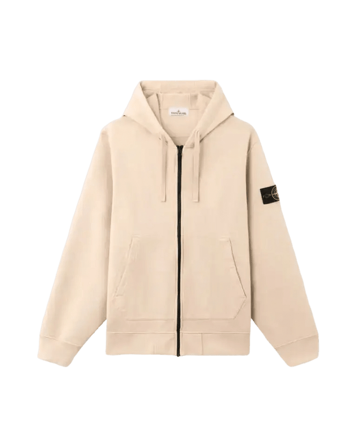 STONE ISLAND - Sweat à Capuche Zippé Beige Sable - Lothaire