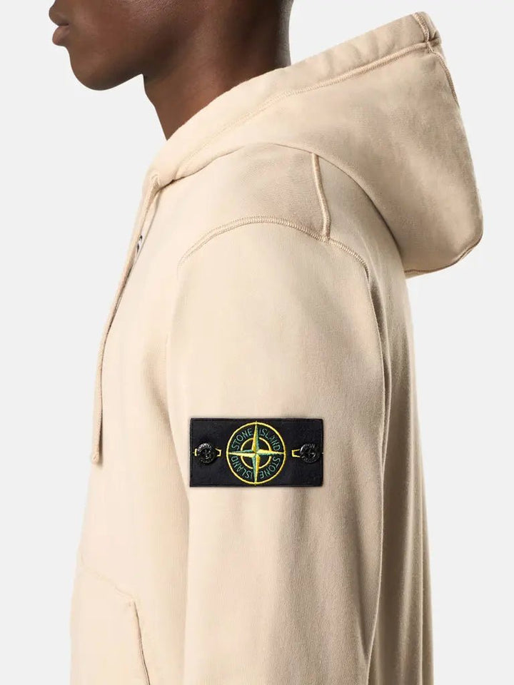 STONE ISLAND - Sweat à Capuche Zippé Beige Sable - Lothaire