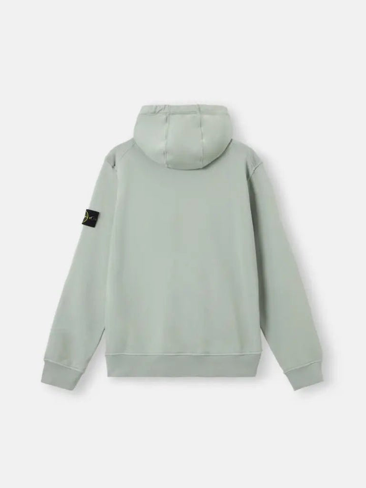 STONE ISLAND - Sweat à Capuche Zippé en Coton Bio Vert Océan - Lothaire