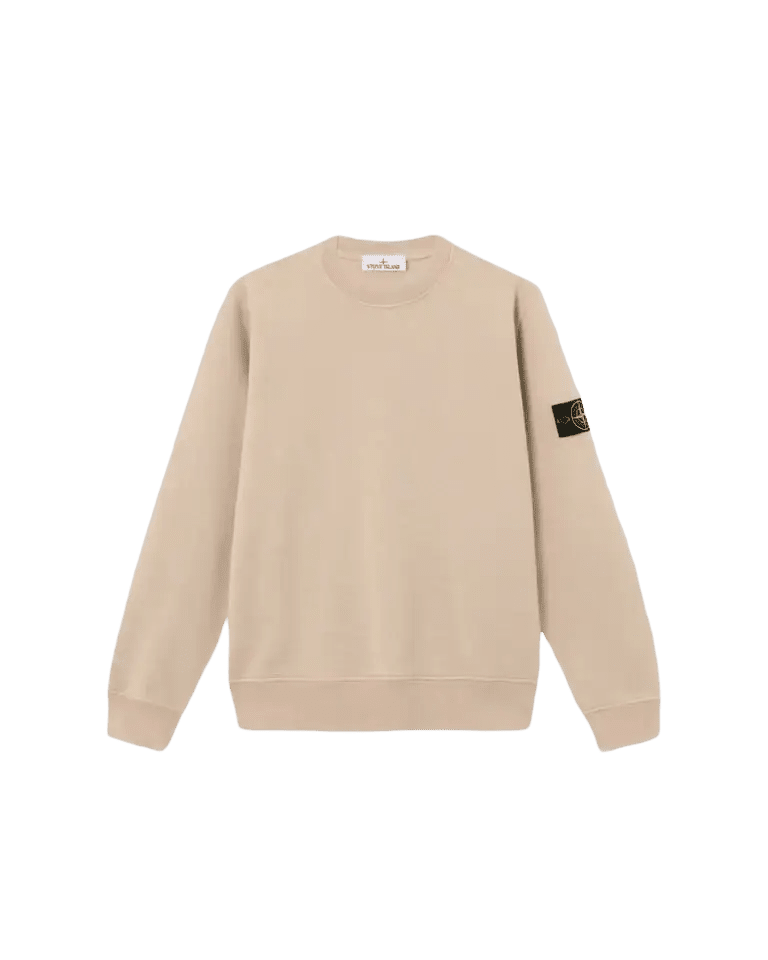 STONE ISLAND - Sweat Col Rond en Coton Bio Sable - Lothaire