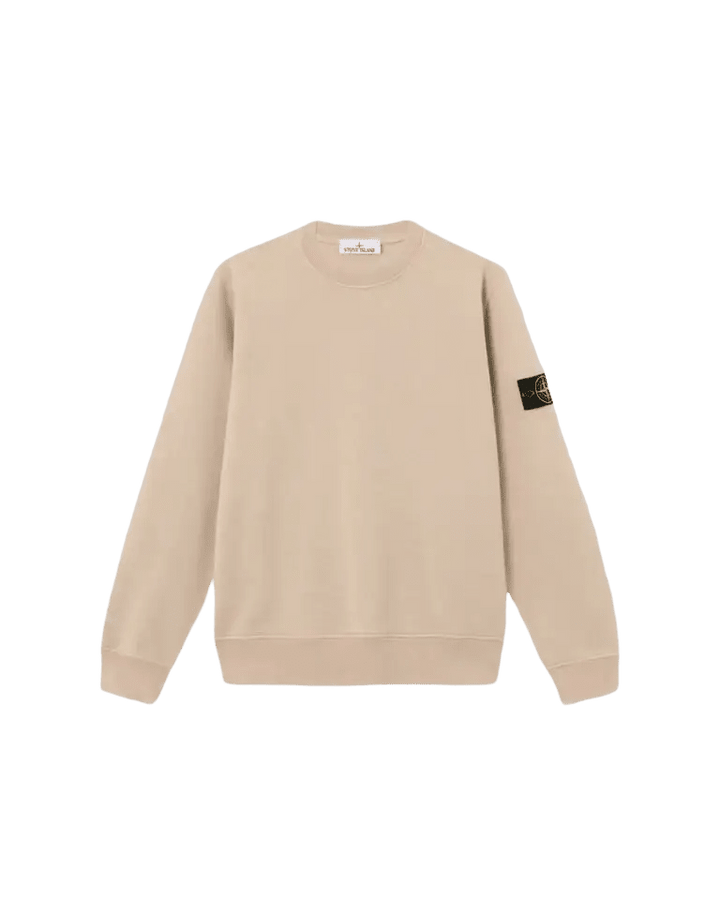 STONE ISLAND - Sweat Col Rond en Coton Bio Sable - Lothaire