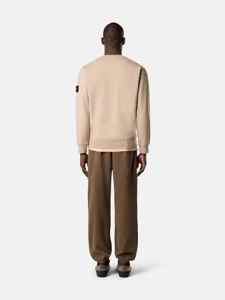 STONE ISLAND - Sweat Col Rond en Coton Bio Sable - Lothaire
