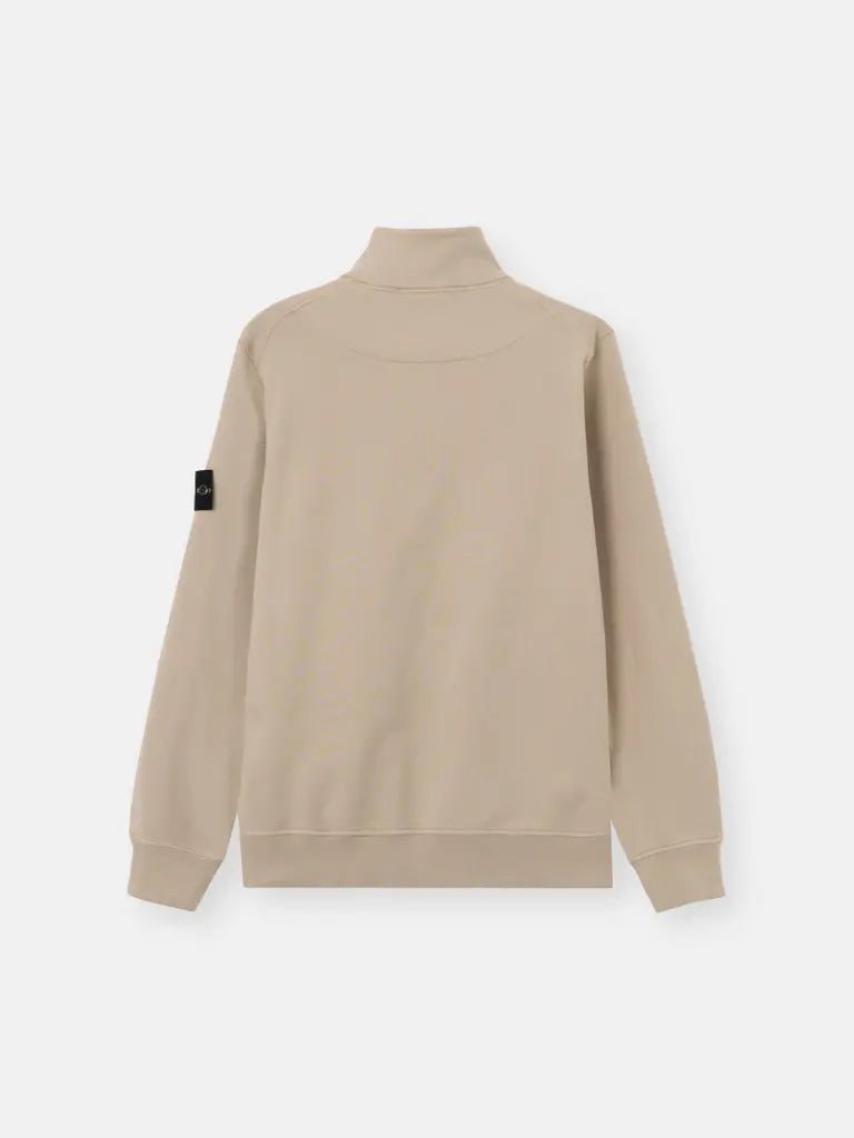 STONE ISLAND – Sweat demi-zip en coton biologique Beige sable - Lothaire
