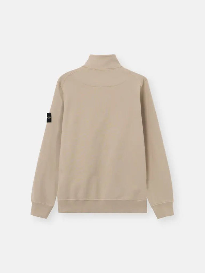 STONE ISLAND – Sweat demi-zip en coton biologique Beige sable - Lothaire