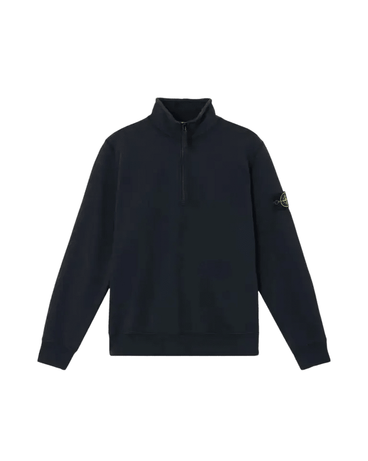 STONE ISLAND – Sweat demi-zip en coton biologique Bleu marine - Lothaire