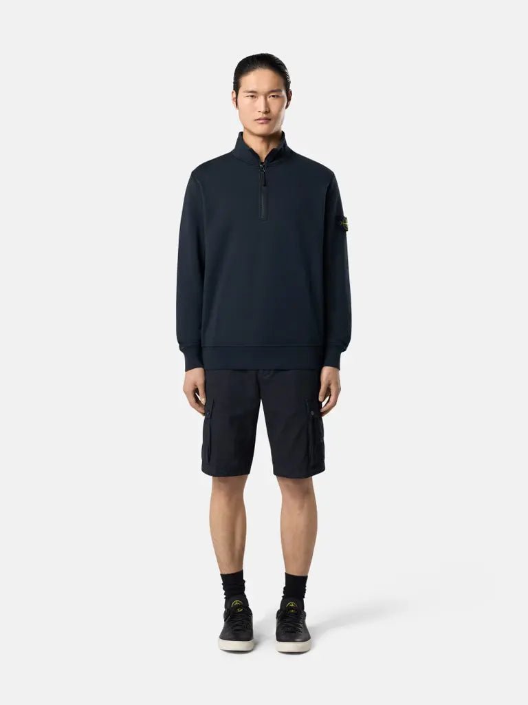 STONE ISLAND – Sweat demi-zip en coton biologique Bleu marine - Lothaire