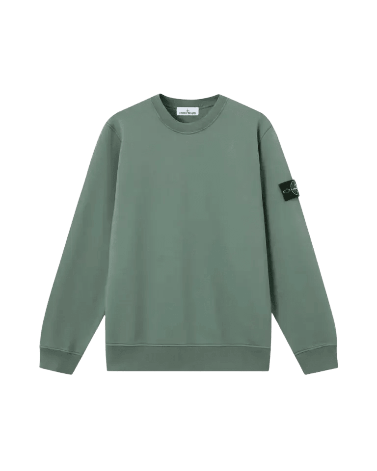 STONE ISLAND – Sweat ras-du-cou en coton biologique Vert océan - Lothaire