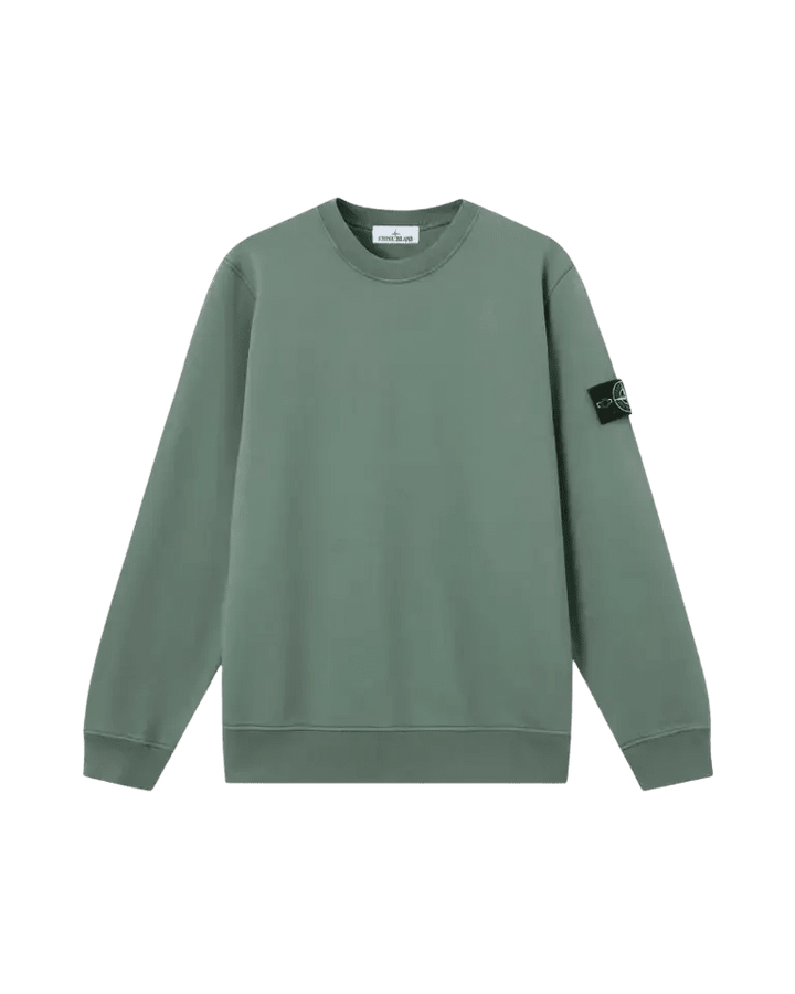 STONE ISLAND – Sweat ras-du-cou en coton biologique Vert océan - Lothaire