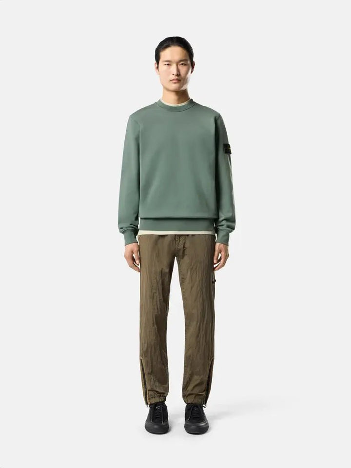STONE ISLAND – Sweat ras-du-cou en coton biologique Vert océan - Lothaire