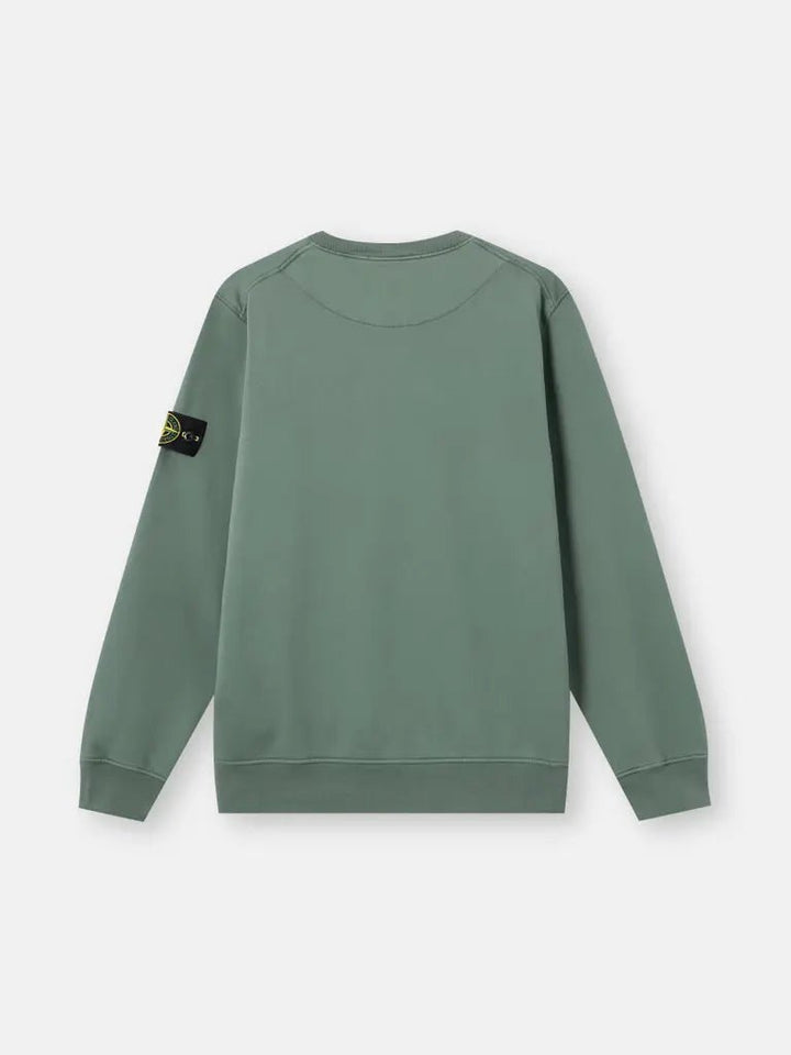 STONE ISLAND – Sweat ras-du-cou en coton biologique Vert océan - Lothaire