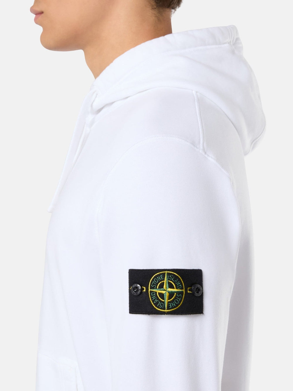 STONE ISLAND - Sweat-shirt à poches doté d’une capuche à cordon de serrage Blanc - Lothaire