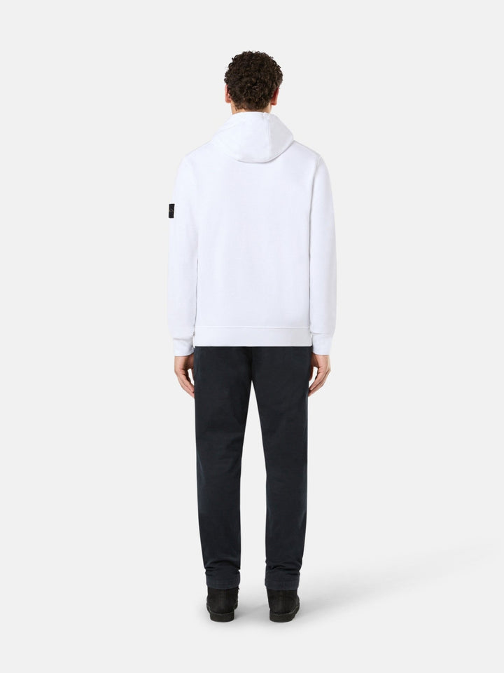STONE ISLAND - Sweat-shirt à poches doté d’une capuche à cordon de serrage Blanc - Lothaire