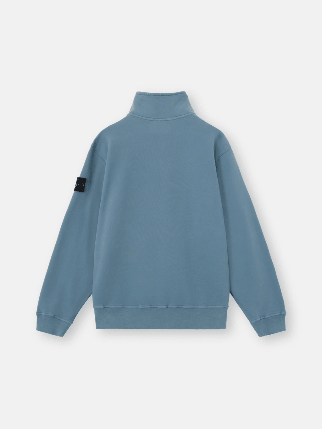 STONE ISLAND - Sweat-shirt col montant zippé en coton Bleu acier - Lothaire