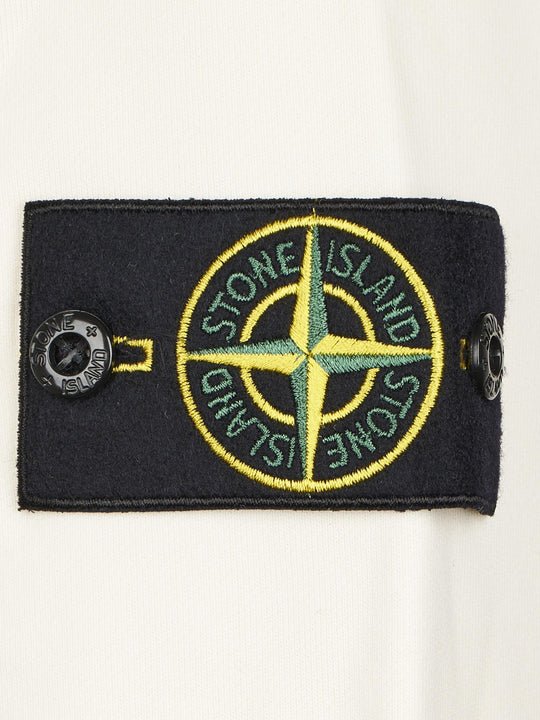 STONE ISLAND - Sweat-shirt en molleton de coton biologique Ivoire - Lothaire
