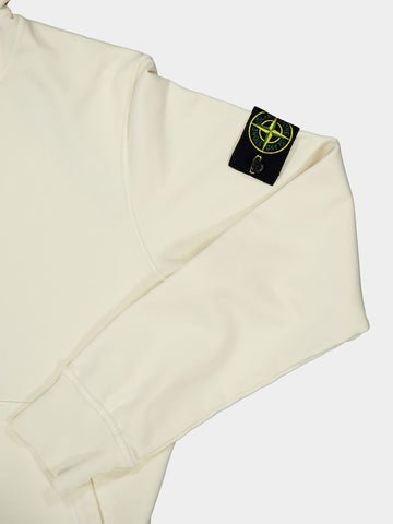 STONE ISLAND - Sweat-shirt en molleton de coton biologique Ivoire - Lothaire
