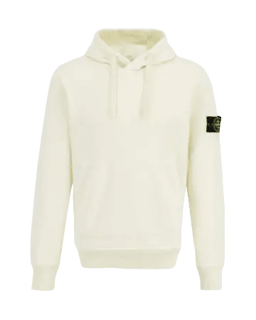 STONE ISLAND - Sweat-shirt en molleton de coton biologique Ivoire - Lothaire